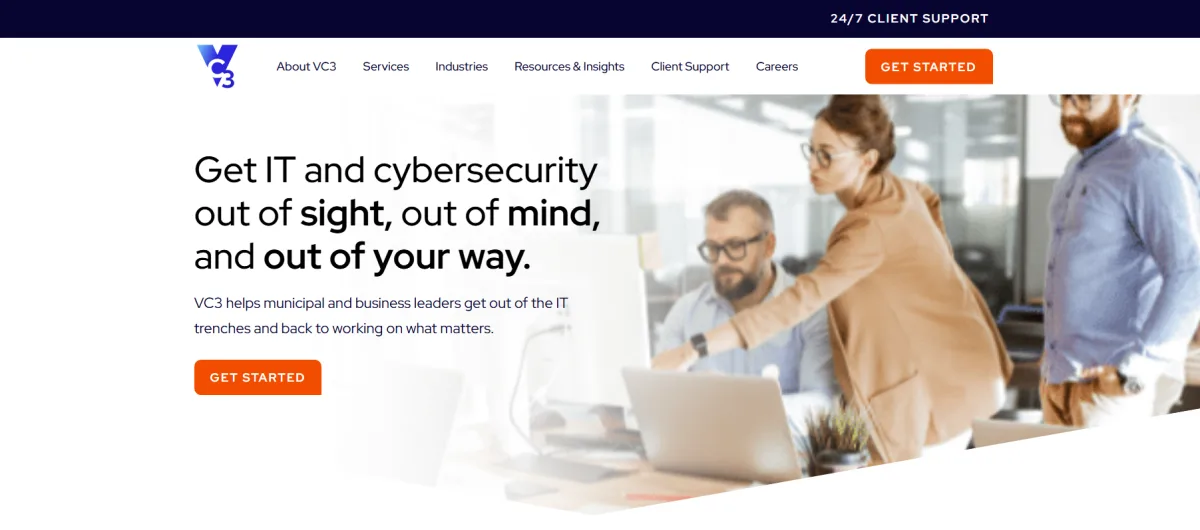 VC3 managed IT services Savannah homepage