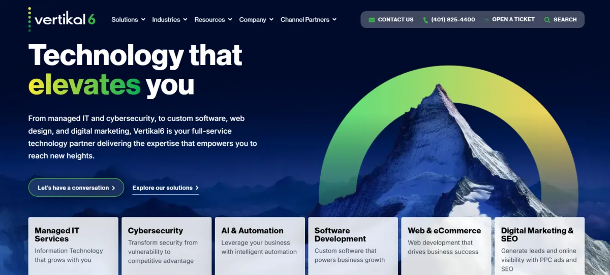 Vertikal6 Warwick Rhode Island managed IT and cybersecurity homepage