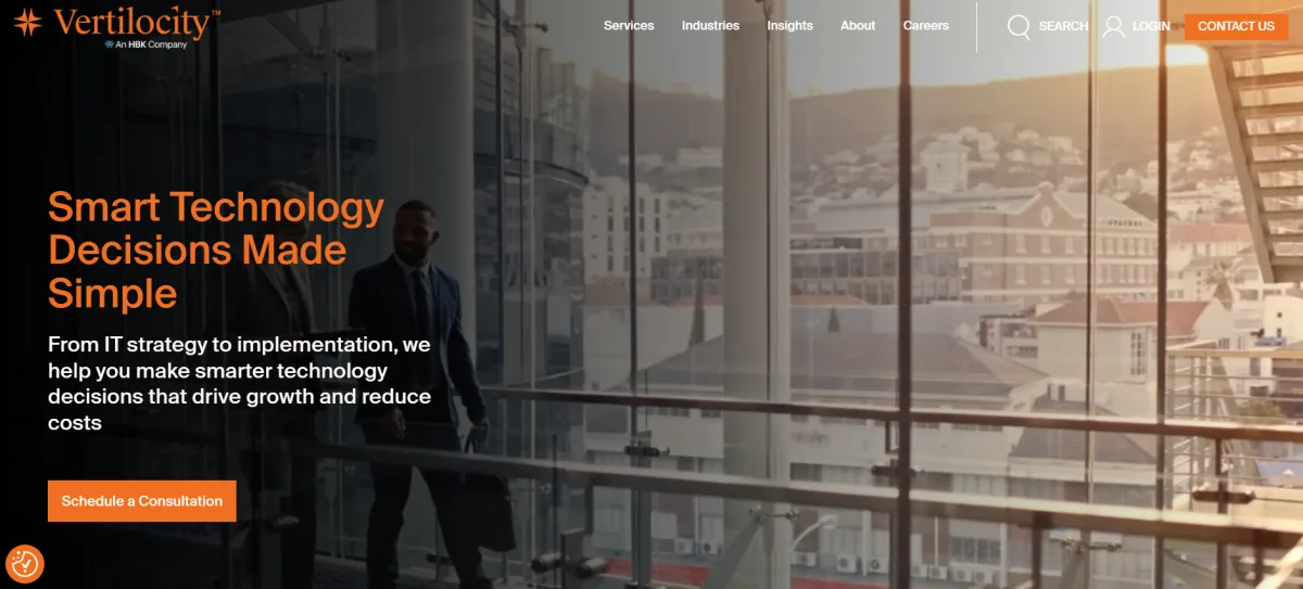 Vertilocity, an HBK company, technology consulting homepage