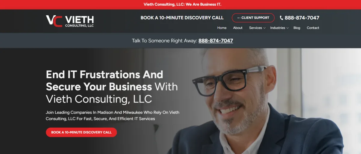 Vieth Consulting IT support Madison WI homepage