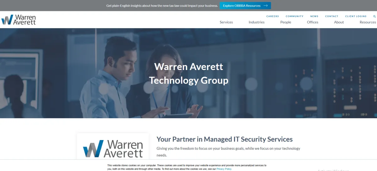 Warren Averett Technology Group managed IT services healthcare Birmingham AL homepage