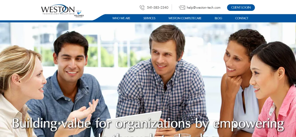 Weston Technology Solutions managed IT Anchorage AK homepage