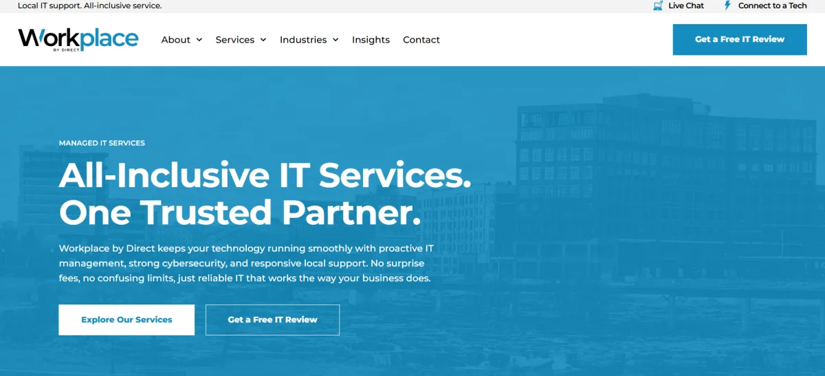 Workplace by Direct all-inclusive IT services homepage