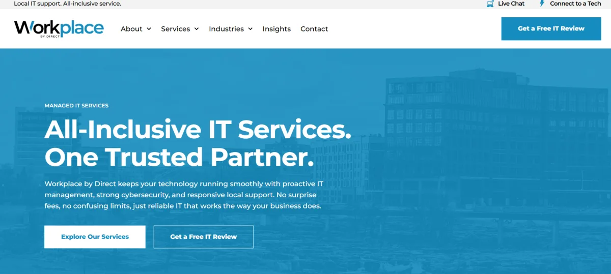 Workplace by Direct all-inclusive IT services homepage