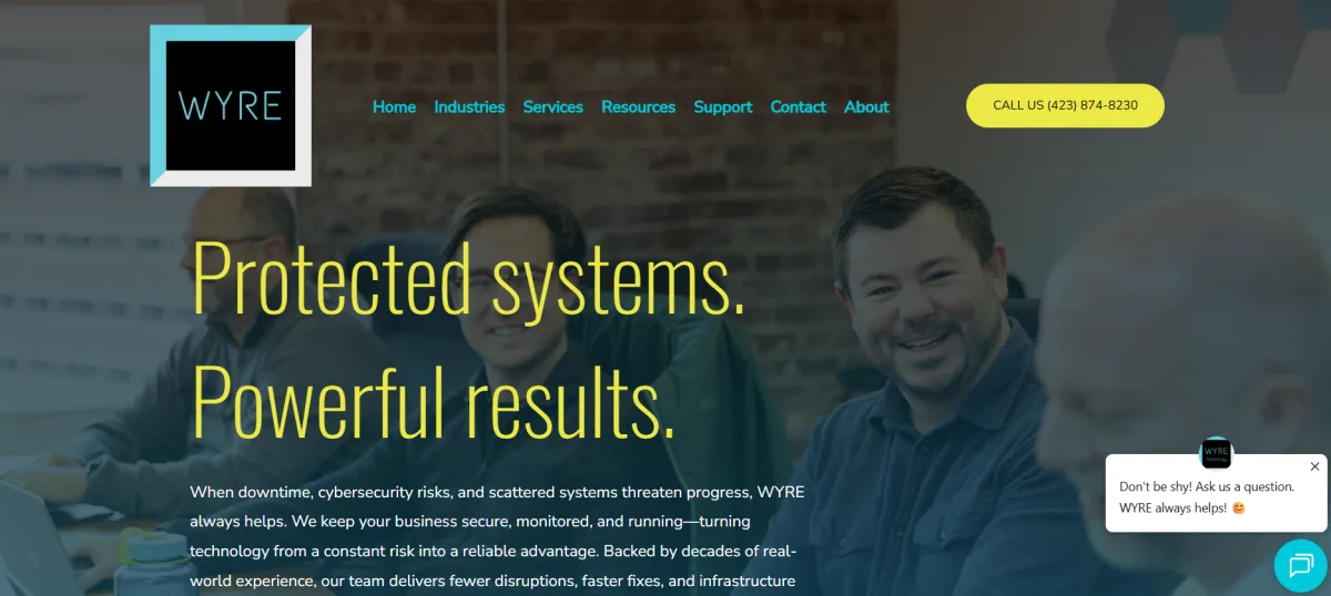 WYRE Technology managed IT services for utility companies homepage
