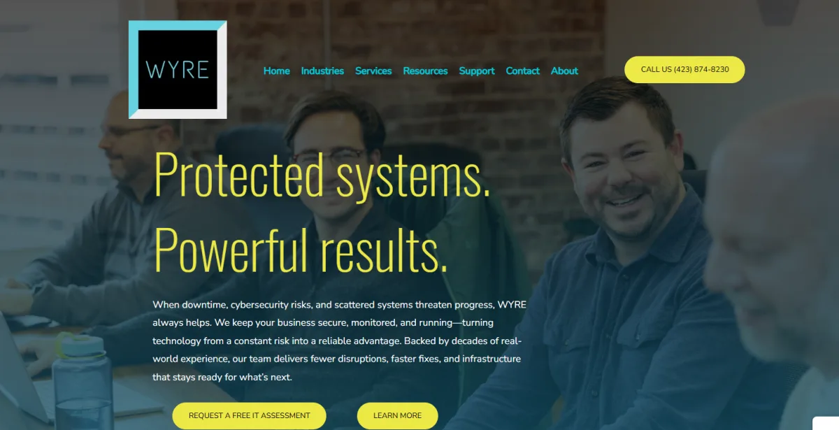 WYRE Technology managed IT Chattanooga Tennessee homepage