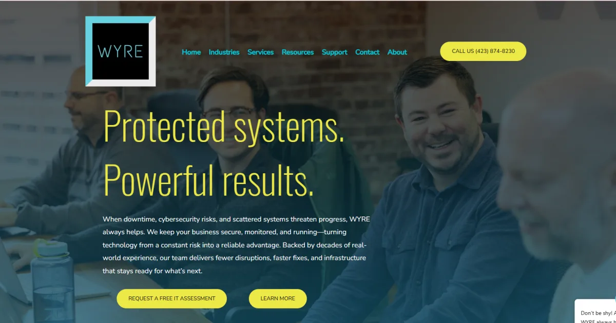 WYRE Technology IT services manufacturing Chattanooga TN homepage