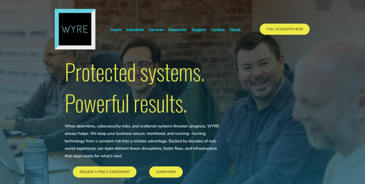WYRE Technology managed IT Chattanooga Tennessee homepage