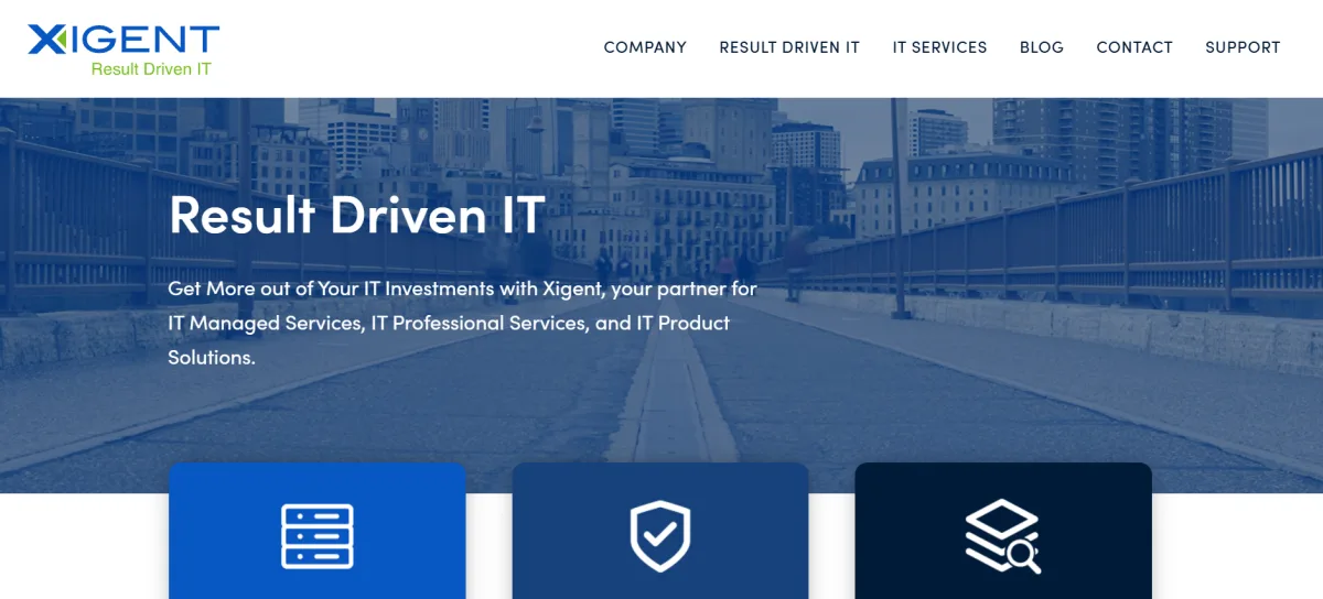Xigent Solutions result driven IT homepage