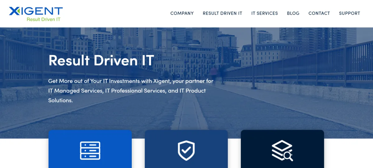 Xigent Solutions result driven IT homepage