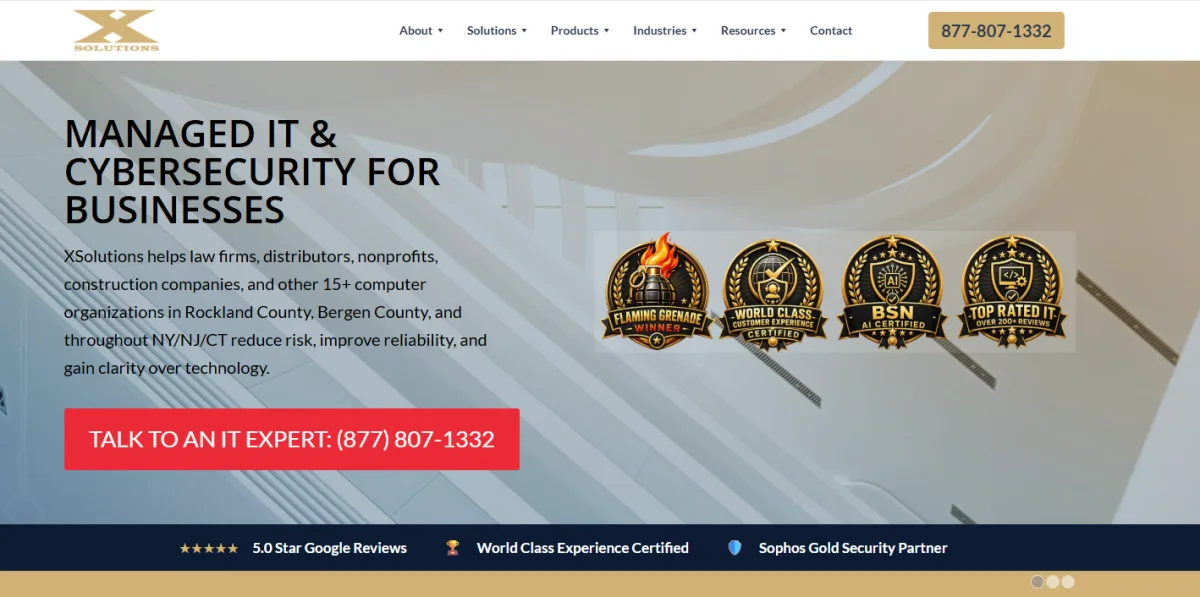 XSolutions managed IT and cybersecurity New City Rockland County NY homepage