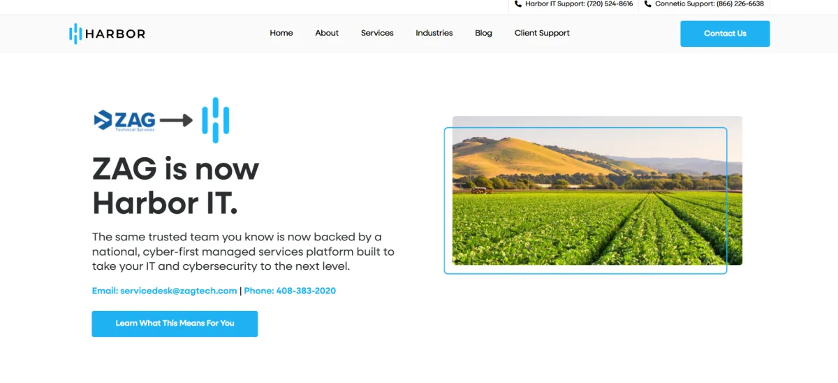 ZAG Technical Services agriculture and food production managed IT Boise Idaho homepage