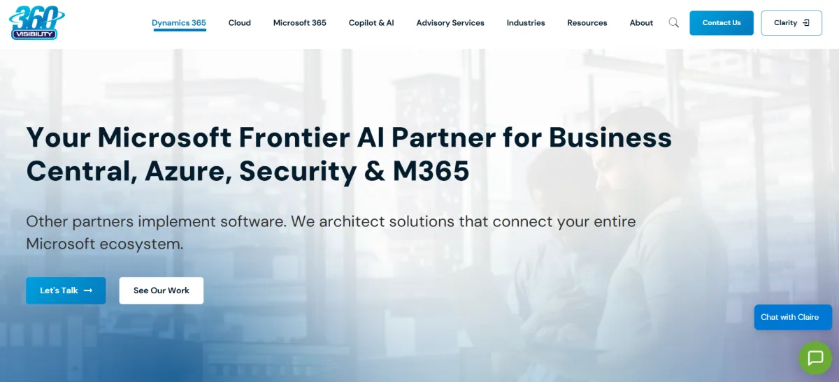 360 Visibility Microsoft Dynamics 365 Azure homepage