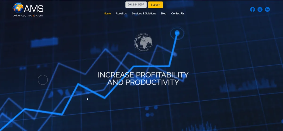 Advanced MicroSystems AMS Ridgeland Mississippi IT services homepage