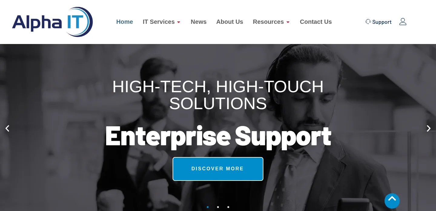 Alpha IT homepage, managed IT provider for Eugene Oregon manufacturers, ranked #3 with a Trust Score of 6.0/10