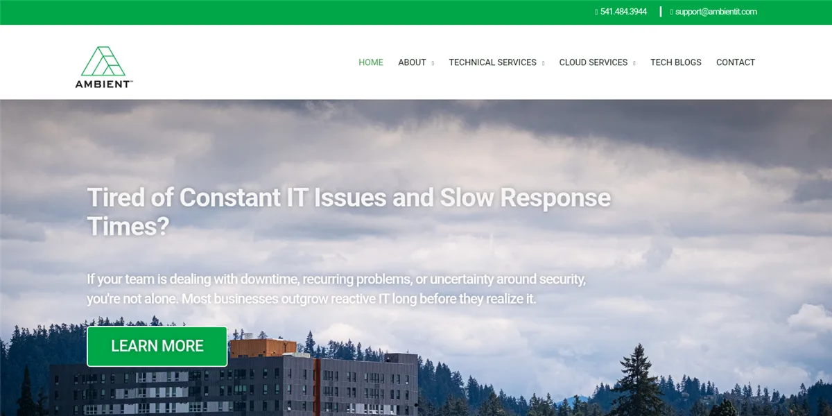 Ambient IT managed IT services for Eugene professional services firms, ranked #4 with a Trust Score of 5.6/10, homepage