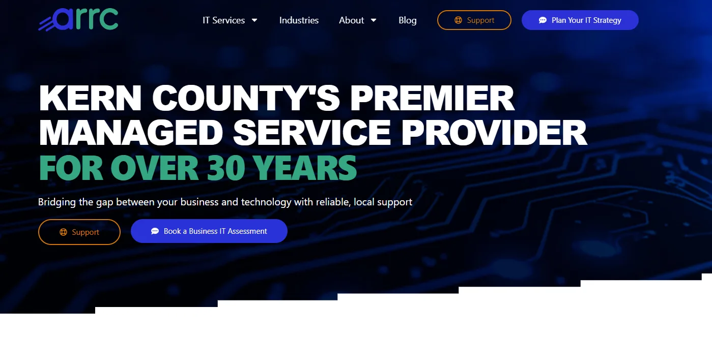ARRC Technology managed IT agriculture Bakersfield homepage