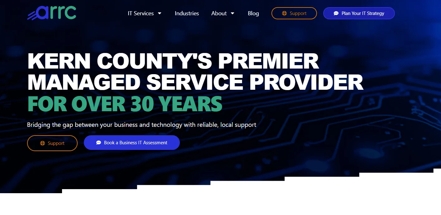 ARRC Technology managed IT services Bakersfield homepage