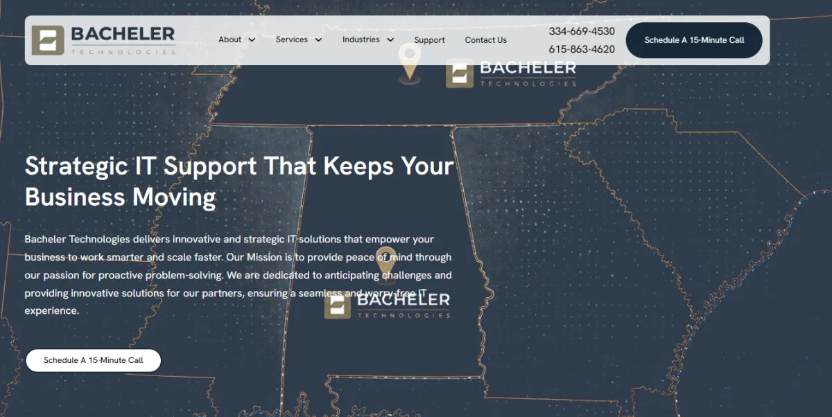 Bacheler Technologies strategic IT support homepage
