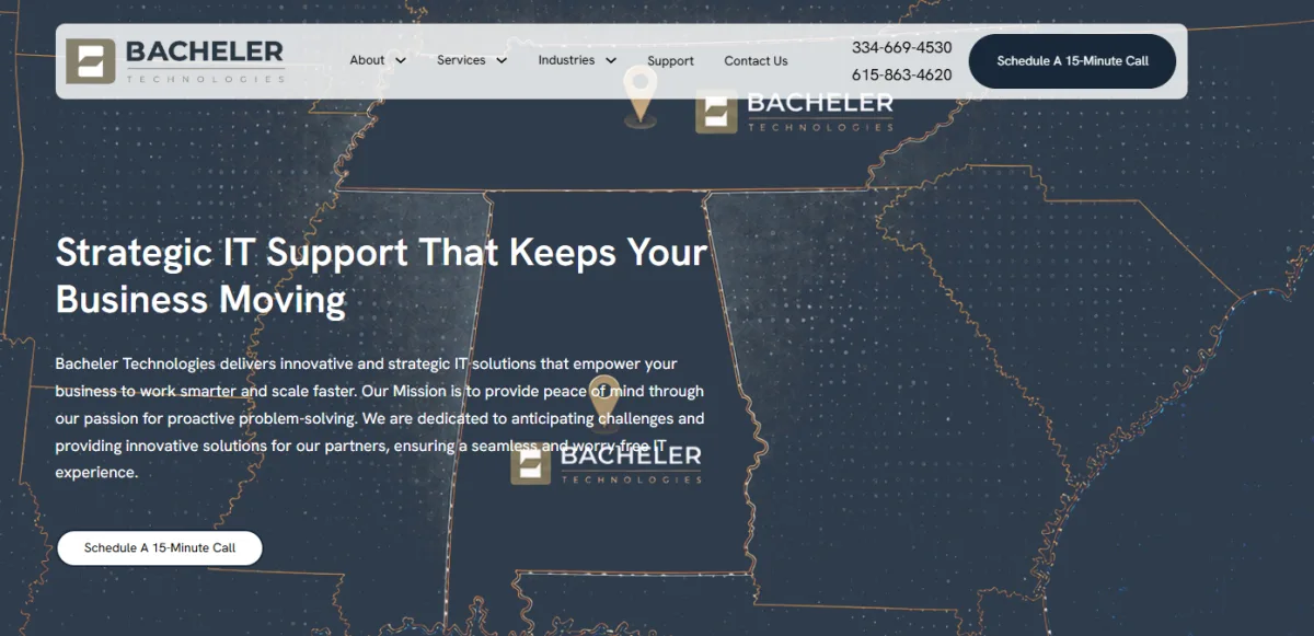 Bacheler Technologies managed IT Montgomery AL homepage