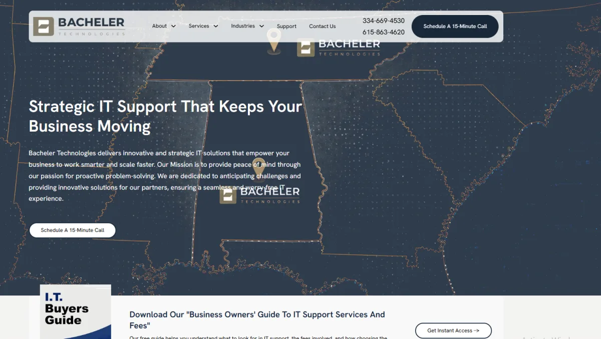 Bacheler Technologies law firm IT support Montgomery AL — homepage