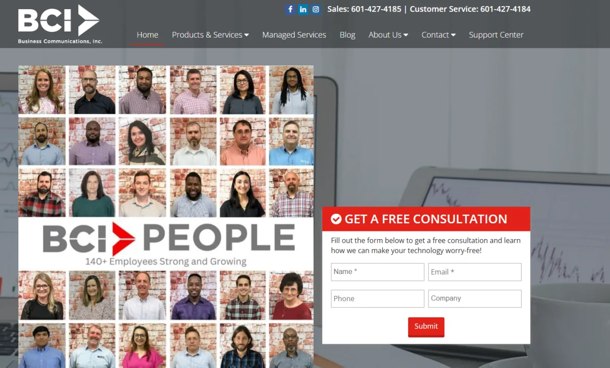 Business Communications Inc. managed IT for government in Jackson, MS &mdash; homepage