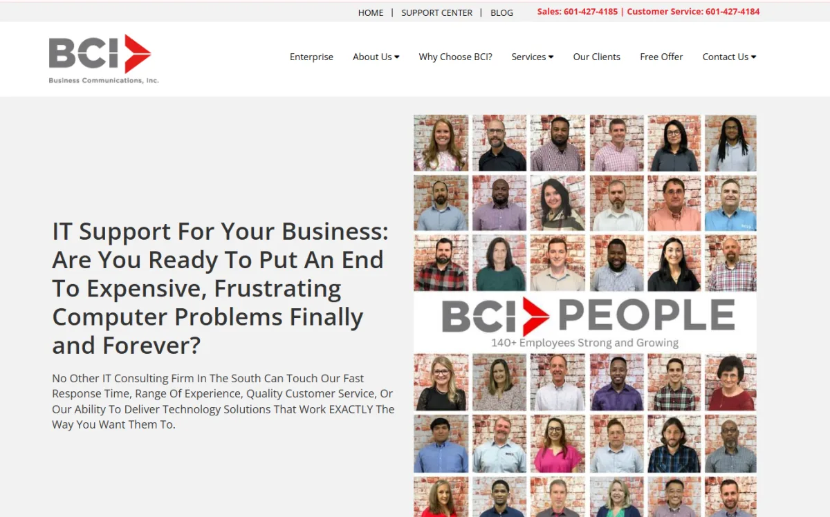 BCI Business Communications Inc IT support homepage