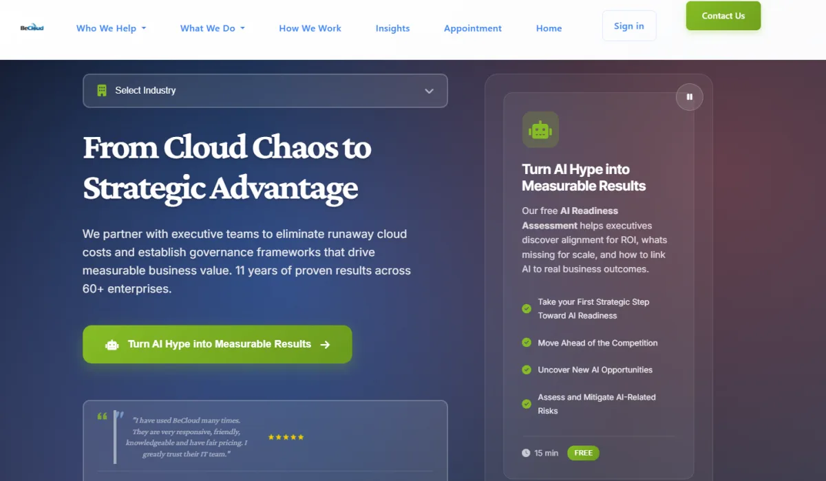 BeCloud LLC managed cloud IT services Jackson Mississippi homepage