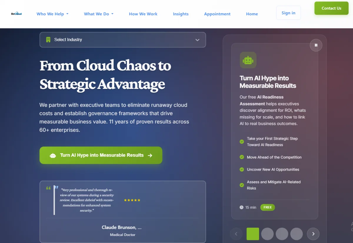 BeCloud cloud IT consulting Jackson Mississippi homepage