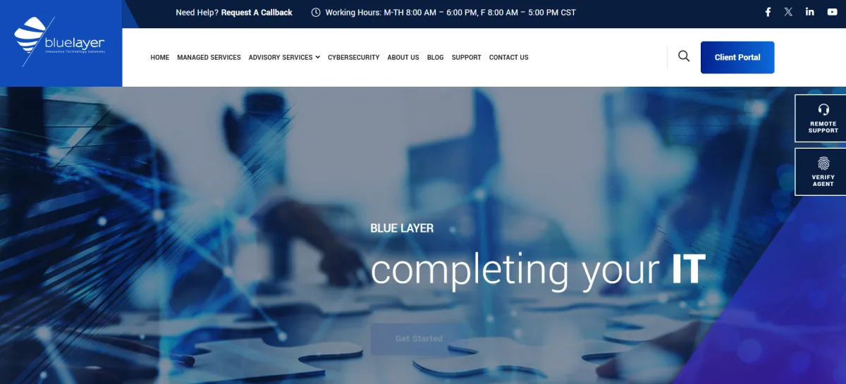 Blue Layer IT consulting Lubbock TX homepage