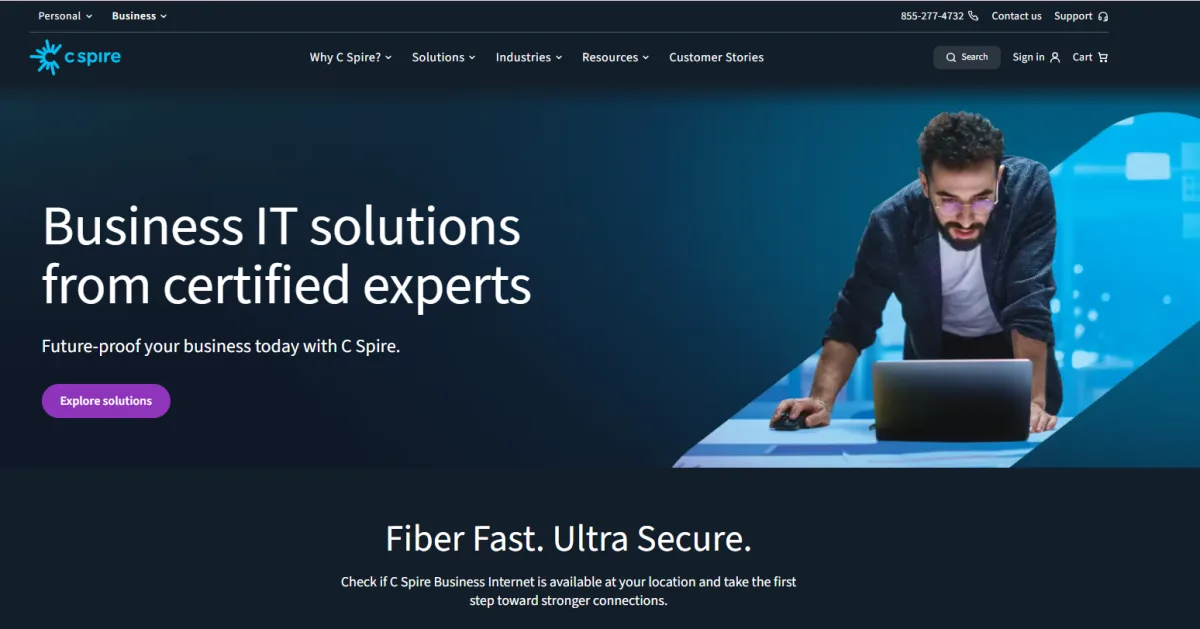 C Spire Business managed IT Ridgeland Mississippi homepage