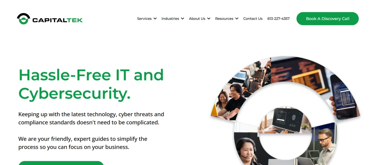 CAPITALTEK managed IT and cybersecurity Ottawa homepage