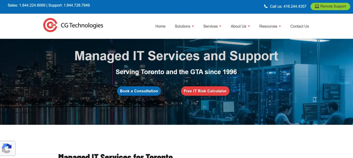 CG Technologies managed IT services Toronto and the GTA &mdash; homepage