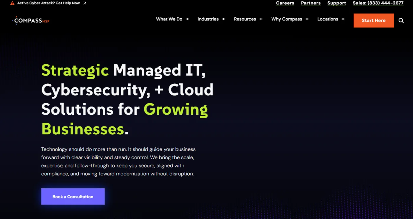 CompassMSP HIPAA compliance and managed IT services for Tacoma healthcare, ranked #1 with a Trust Score of 7.4/10, homepage