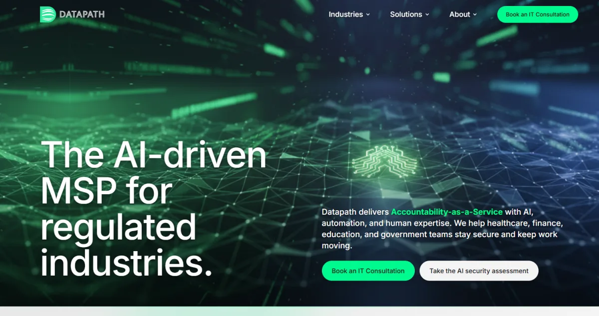 Datapath homepage, Central Valley managed IT and security provider ranked number 4 by itreviews.co