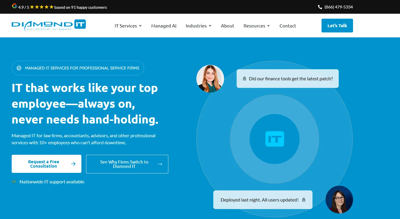 Diamond IT managed IT services Bakersfield homepage