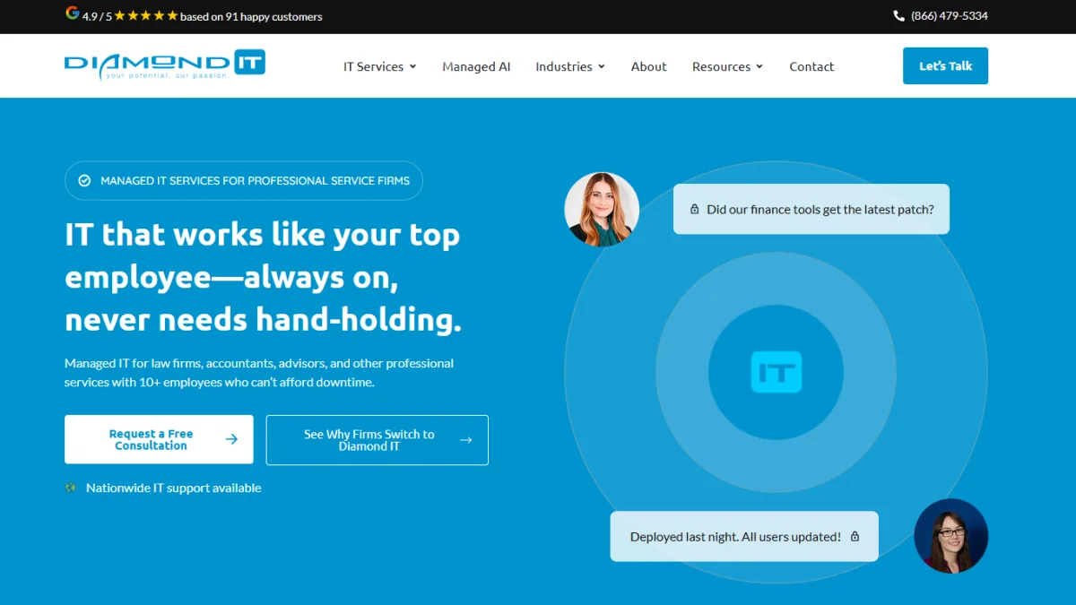 Diamond IT managed IT services Bakersfield CA homepage