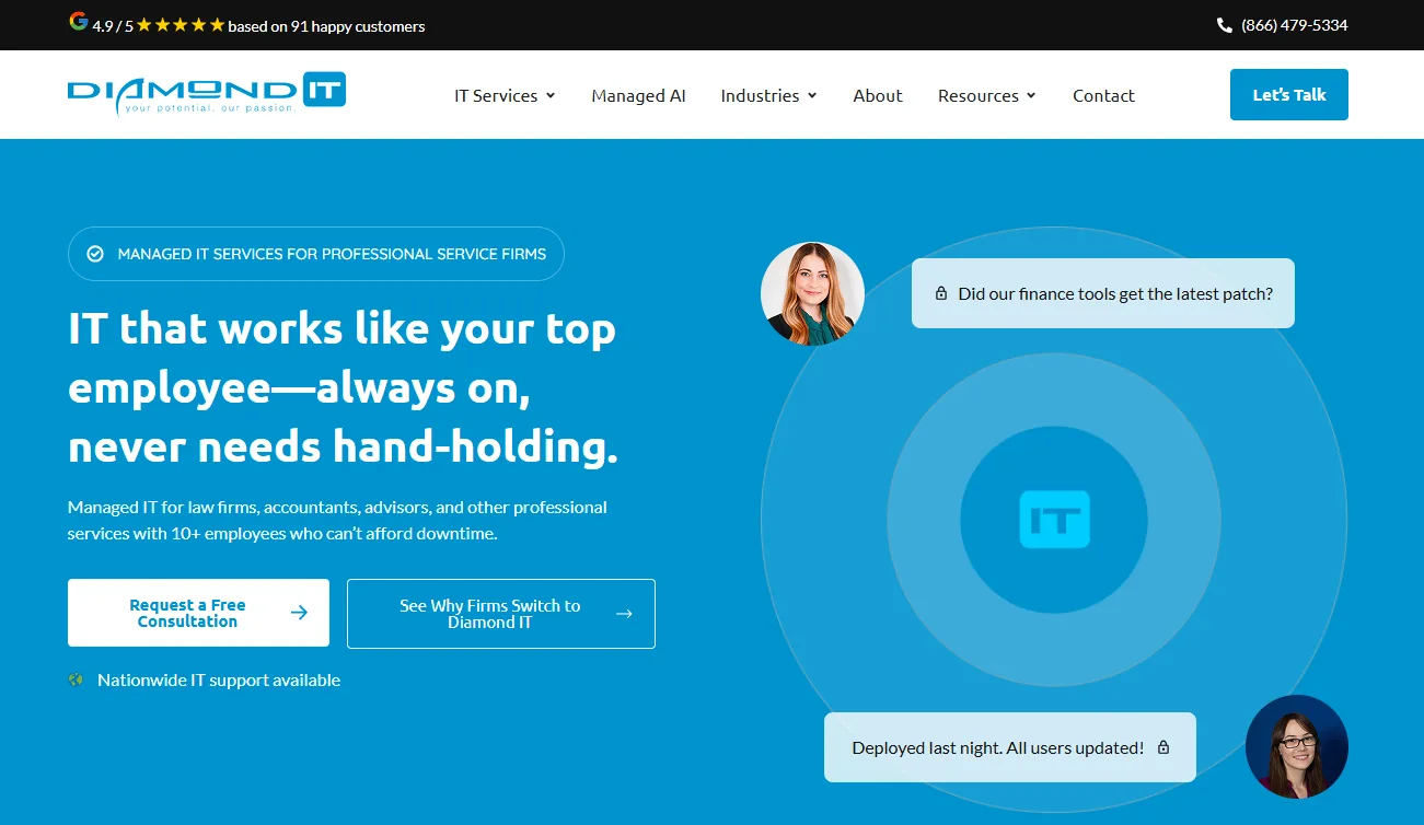 Diamond IT managed IT services Bakersfield homepage