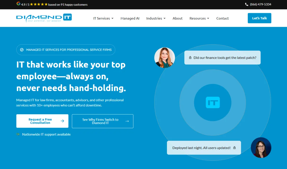 Diamond IT managed IT services professional services Bakersfield California homepage