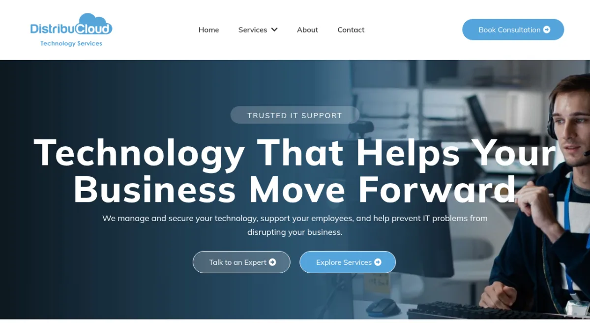 DistribuCloud Technology Services homepage Waterloo Ontario
