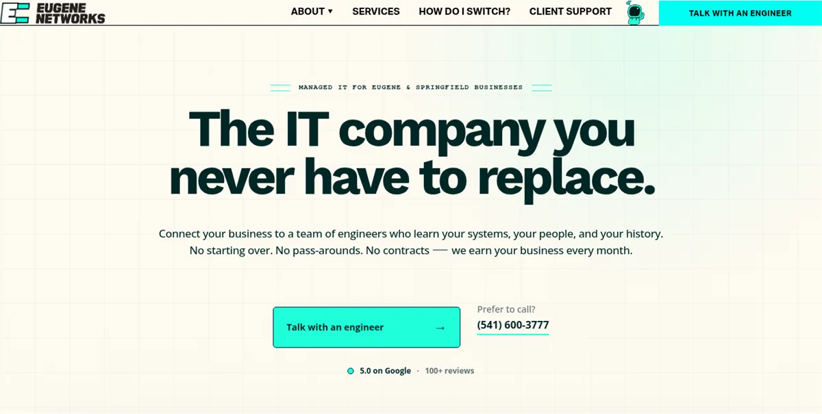 Eugene Networks managed IT services in Eugene Oregon, homepage