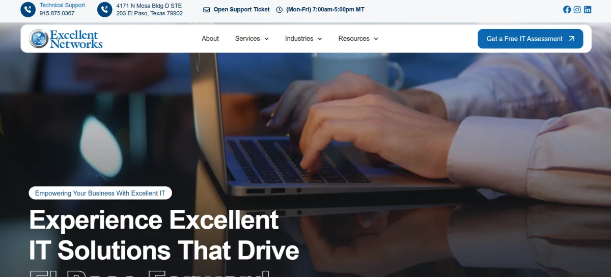 Excellent Networks healthcare IT services El Paso — homepage
