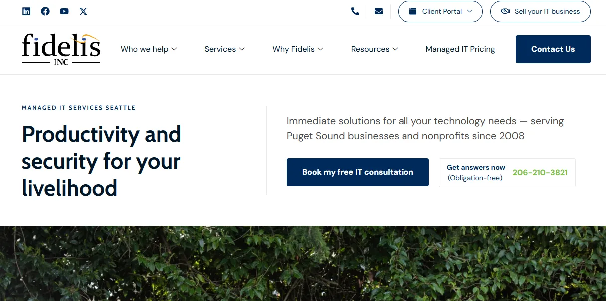 Fidelis managed IT services for medical practices Renton WA, ranked #4 with a Trust Score of 7.0/10, homepage