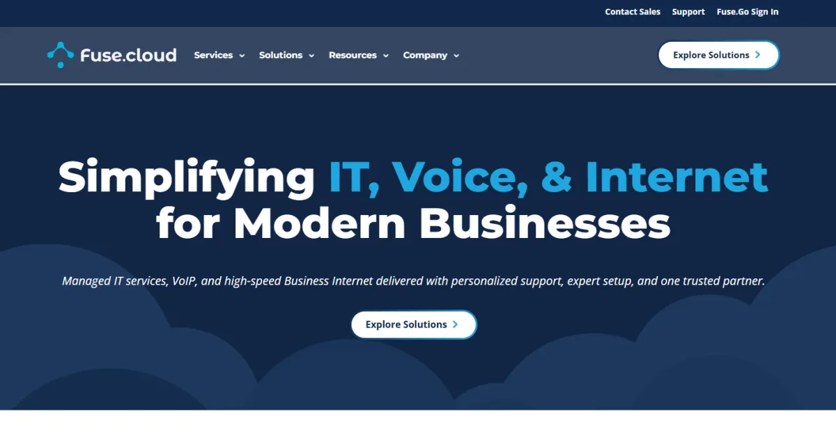 Fuse.Cloud managed IT VoIP and internet homepage