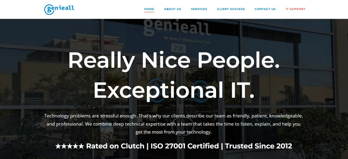 Genieall managed IT services homepage