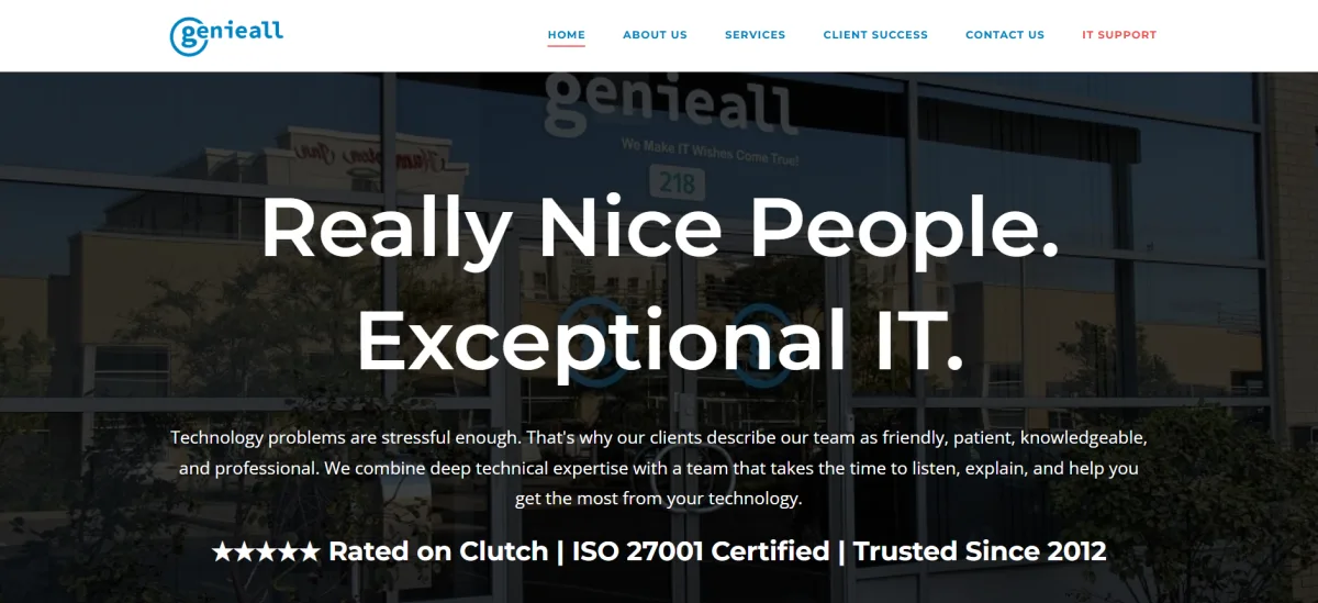 Genieall managed IT services homepage