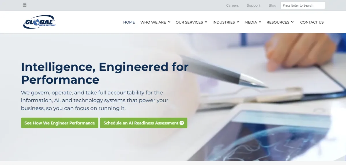Global Data Systems managed IT services energy oil gas Gulf Region homepage