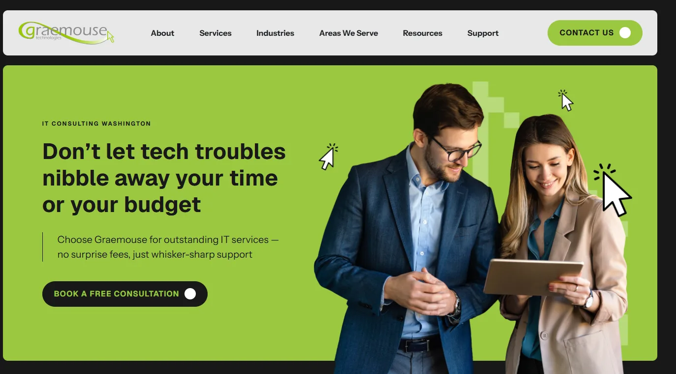 Graemouse Technologies managed IT services Lakewood and Tacoma WA, ranked #7 with a Trust Score of 4.8/10, homepage