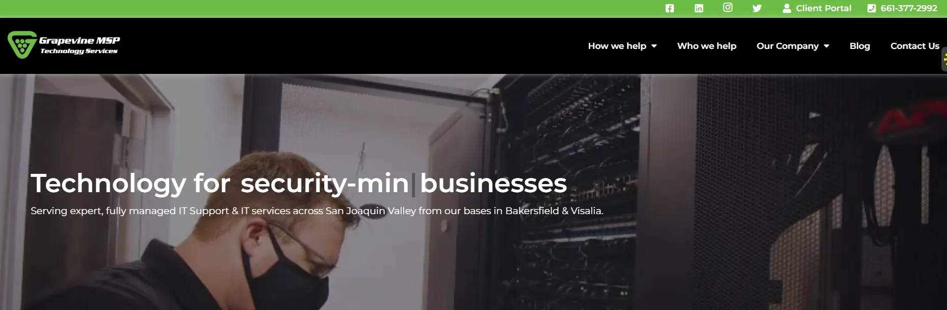 Grapevine MSP Technology Services Bakersfield homepage