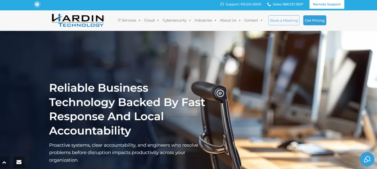 Hardin Technology IT support El Paso homepage